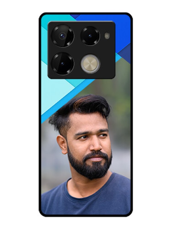 Custom Infinix Note 40 Pro 5G Custom Glass Phone Case - Blue Pattern Design