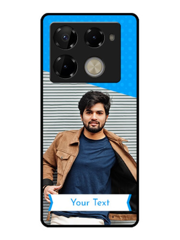 Custom Infinix Note 40 Pro 5G Custom Glass Phone Case - Simple Blue Color Design