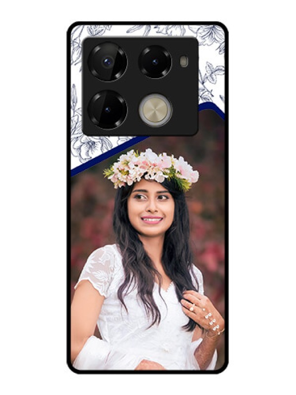 Custom Infinix Note 40 Pro 5G Custom Glass Phone Case - Classy Floral Design