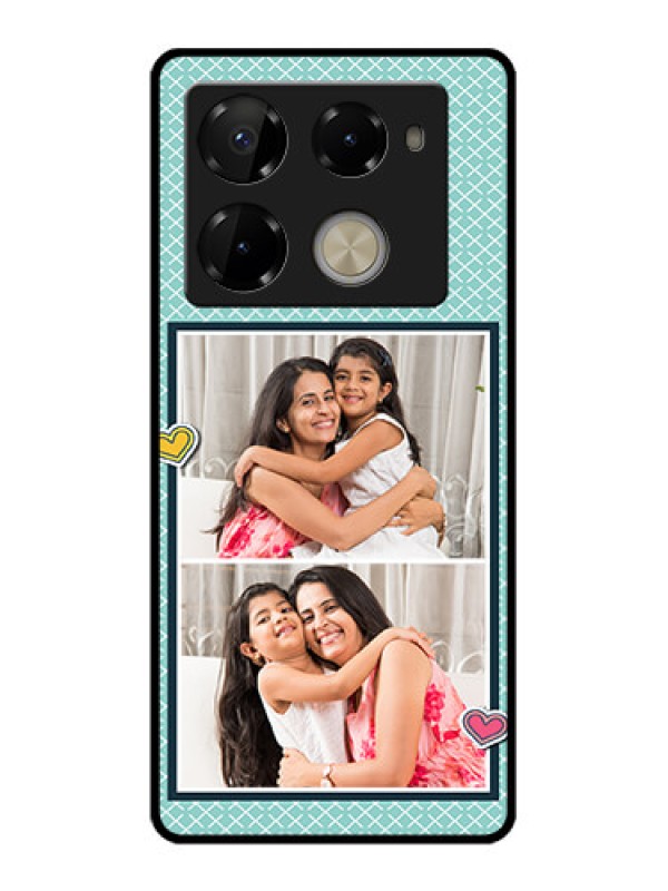 Custom Infinix Note 40 Pro 5G Custom Glass Phone Case - 2 Image Holder With Pattern Design