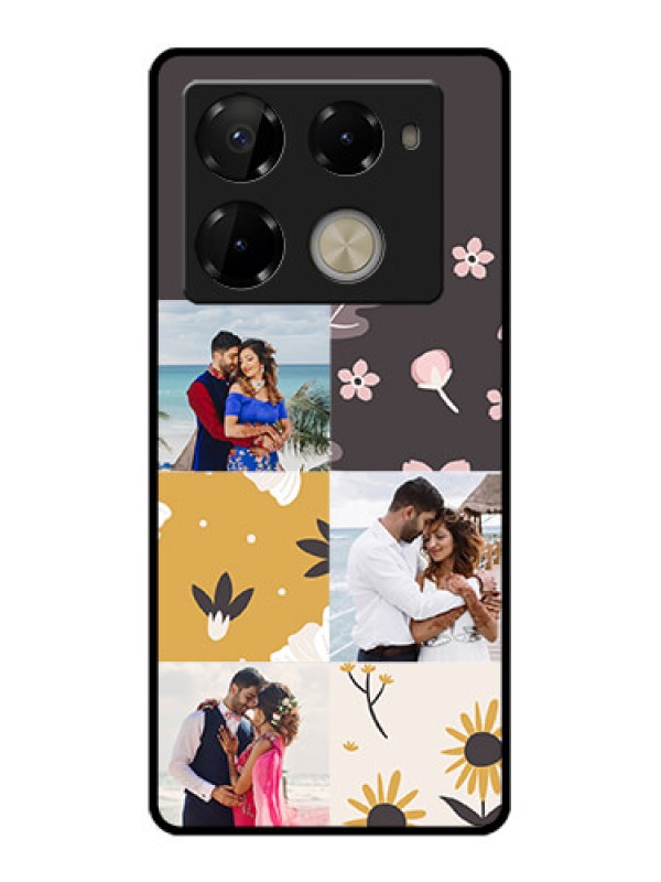 Custom Infinix Note 40 Pro 5G Custom Glass Phone Case - 3 Images With Floral Design