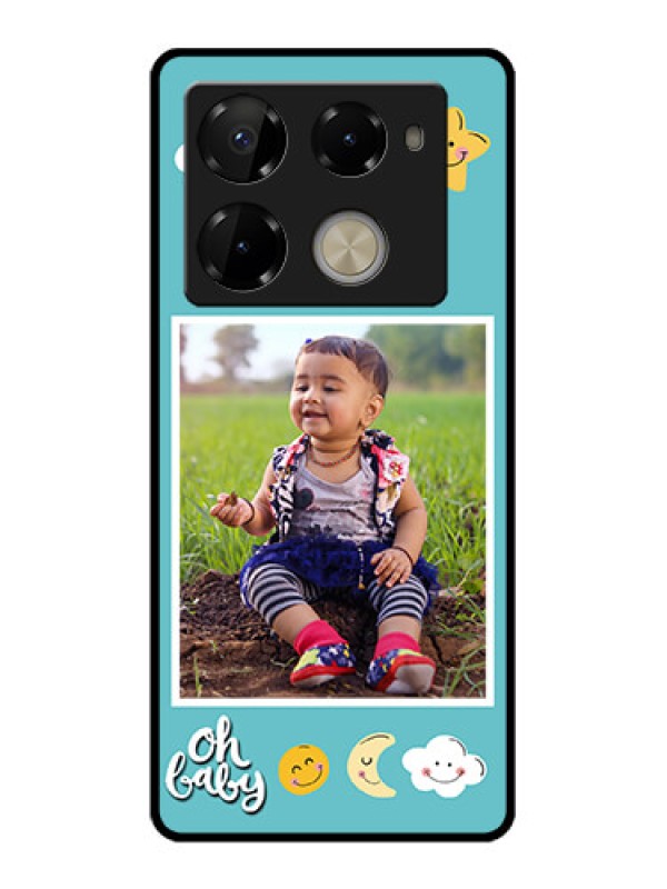 Custom Infinix Note 40 Pro 5G Custom Glass Phone Case - Smiley Kids Stars Design