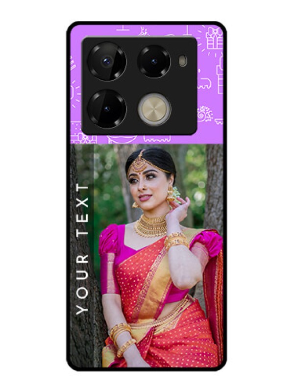 Custom Infinix Note 40 Pro 5G Custom Glass Phone Case - Birthday Icons Design