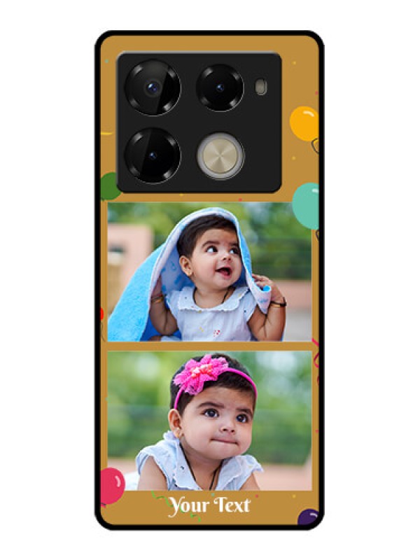 Custom Infinix Note 40 Pro 5G Custom Glass Phone Case - Image Holder With Birthday Celebrations Design