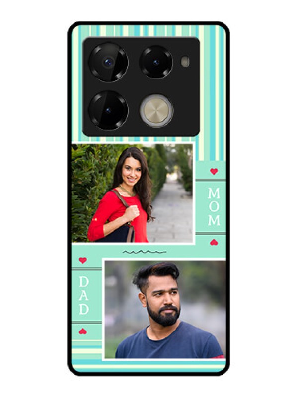 Custom Infinix Note 40 Pro 5G Custom Glass Phone Case - Mom and Dad Pic Design