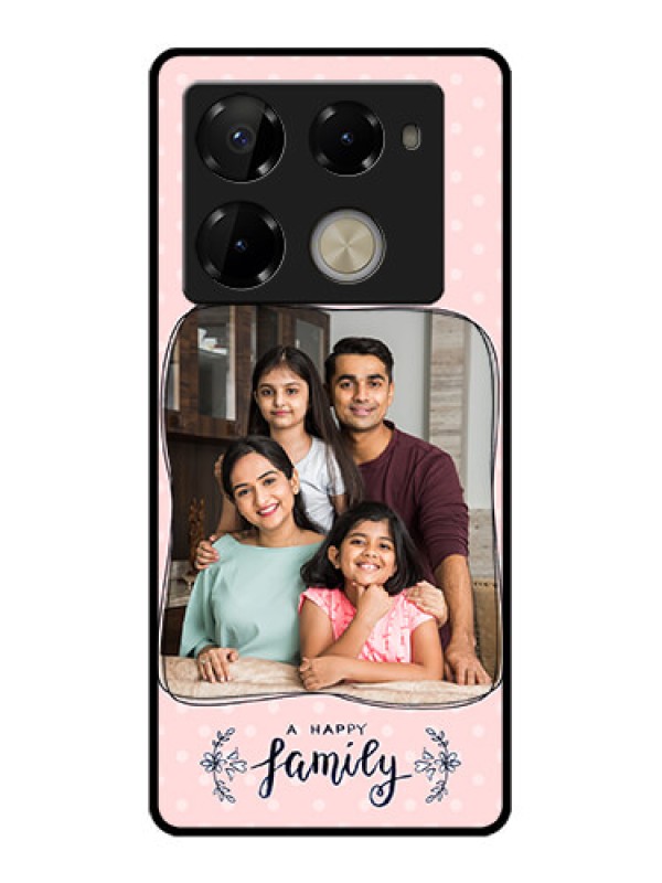 Custom Infinix Note 40 Pro 5G Custom Glass Phone Case - Family With Dots Design