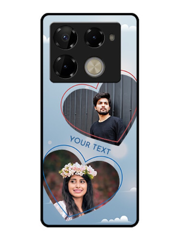 Custom Infinix Note 40 Pro 5G Custom Glass Phone Case - Blue Color Couple Design
