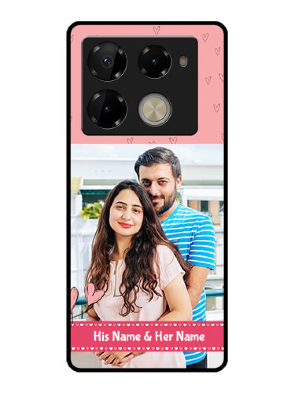 Custom Infinix Note 40 Pro 5G Custom Glass Phone Case - Love Design Peach Color