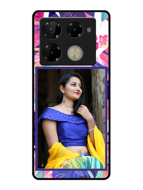 Custom Infinix Note 40 Pro 5G Custom Glass Phone Case - Abstract Floral Design
