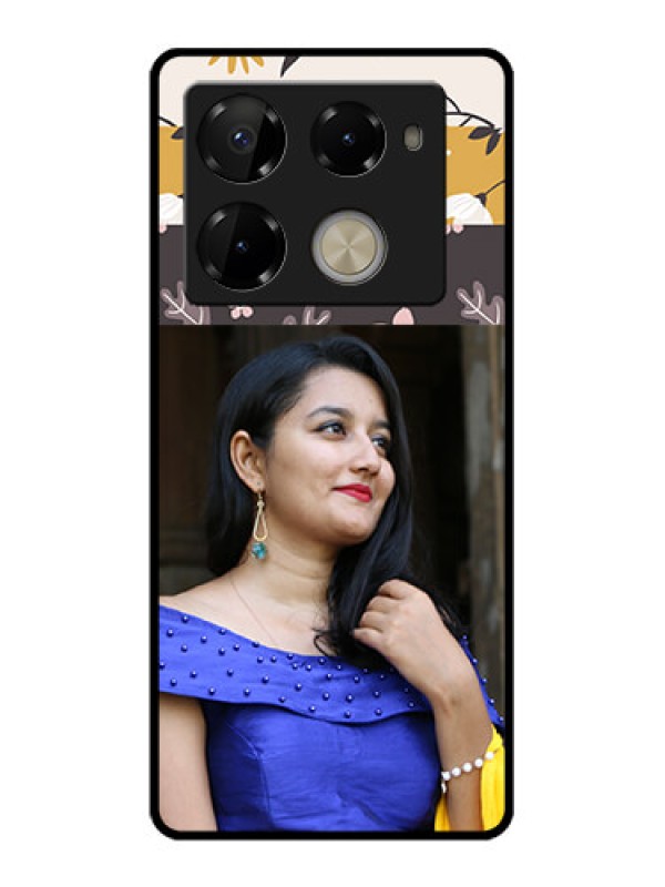 Custom Infinix Note 40 Pro 5G Custom Glass Phone Case - Stylish Floral Design