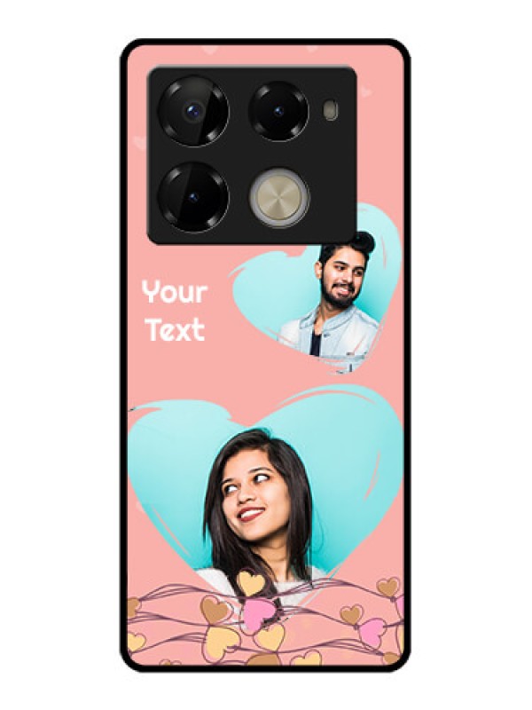 Custom Infinix Note 40 Pro 5G Custom Glass Phone Case - Love Doodle Design