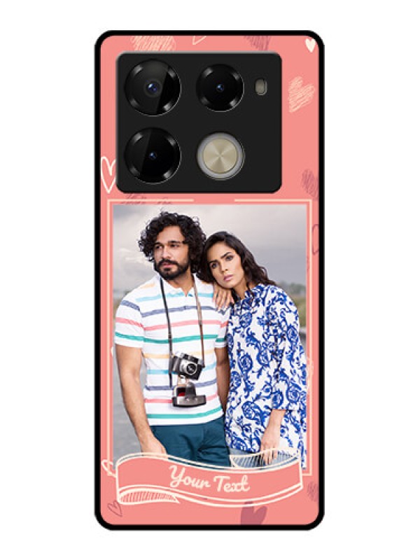 Custom Infinix Note 40 Pro 5G Custom Glass Phone Case - Love Doodle Art Design