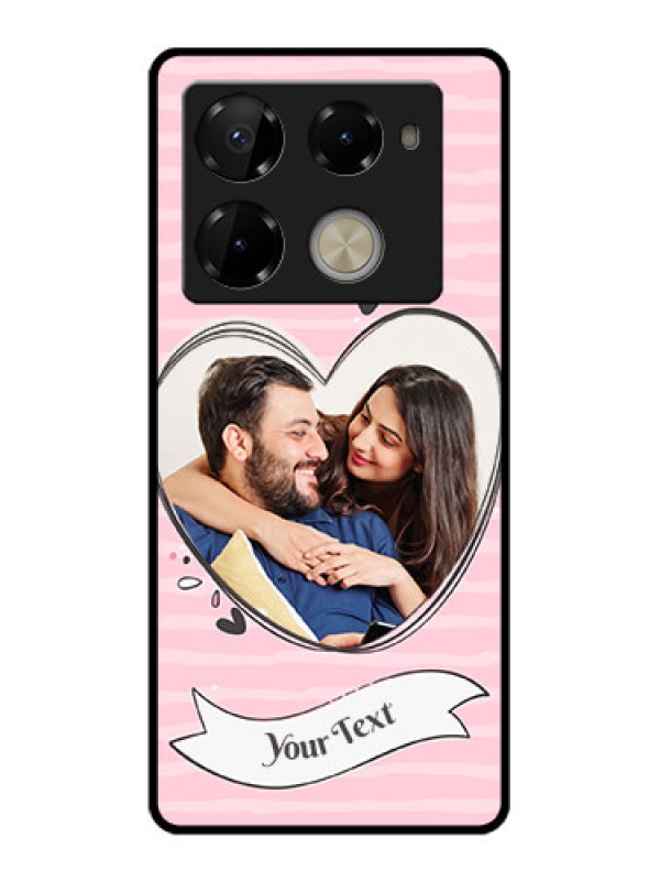 Custom Infinix Note 40 Pro 5G Custom Glass Phone Case - Vintage Heart Design