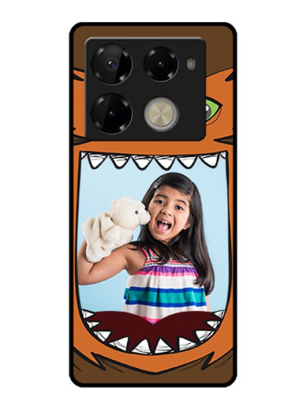 Custom Infinix Note 40 Pro 5G Custom Glass Phone Case - Owl Monster Back Case Design