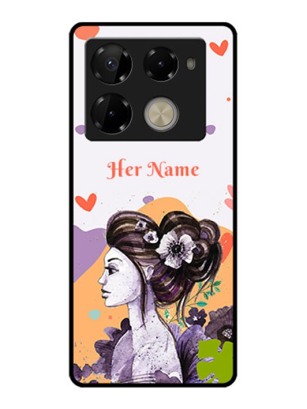 Custom Infinix Note 40 Pro 5G Custom Glass Phone Case - Woman And Nature Design
