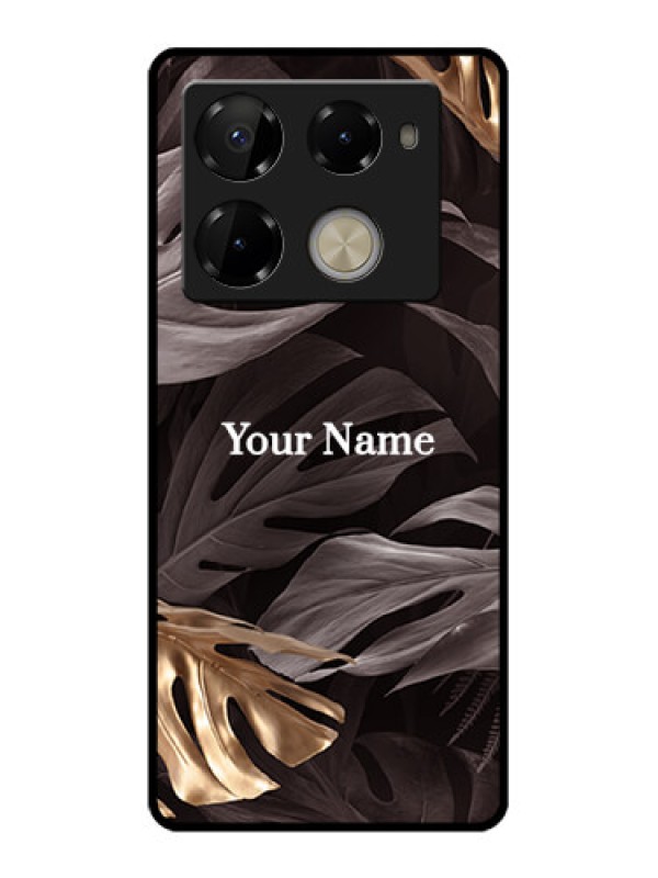 Custom Infinix Note 40 Pro 5G Custom Glass Phone Case - Wild Leaves Digital Paint Design