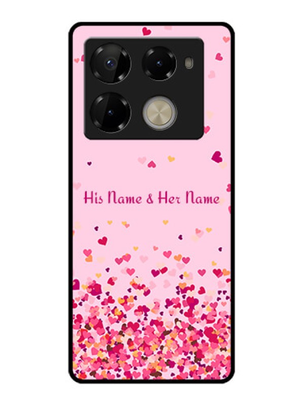 Custom Infinix Note 40 Pro 5G Custom Glass Phone Case - Floating Hearts Design