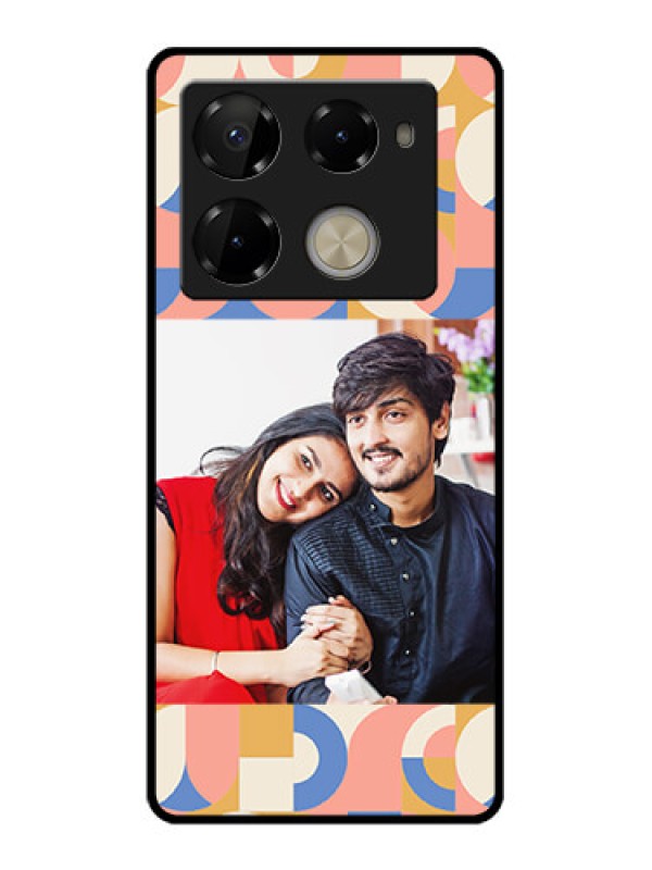 Custom Infinix Note 40 Pro 5G Custom Glass Phone Case - Semi - Circle Maze Pattern Design
