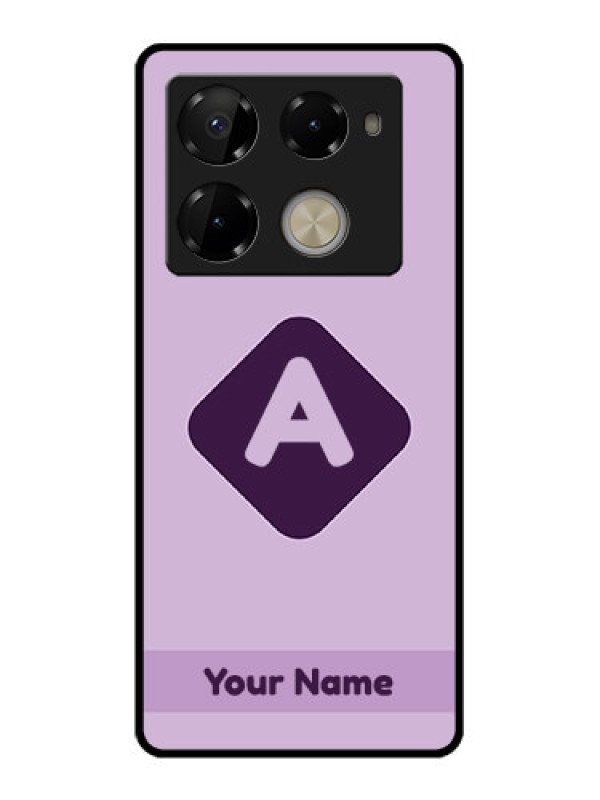 Custom Infinix Note 40 Pro 5G Custom Glass Phone Case - Custom Letter In Curved Badge Design