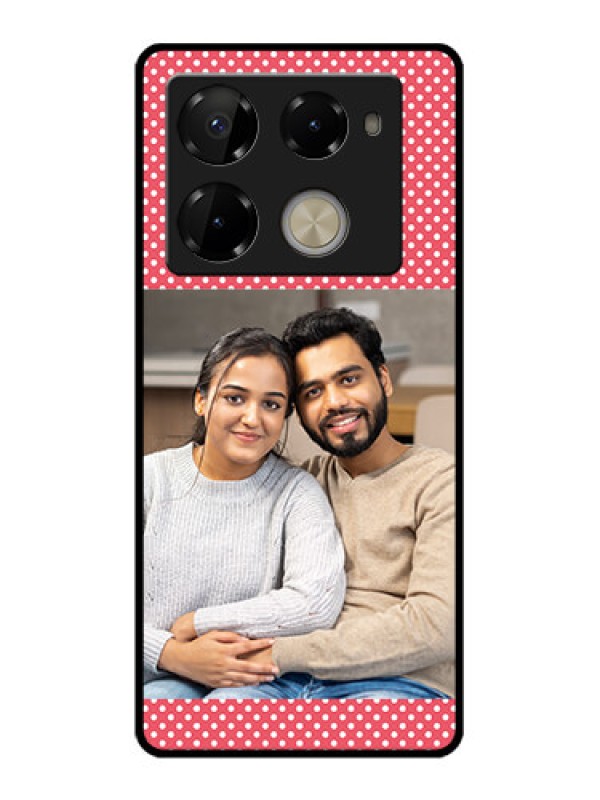 Custom Infinix Note 40 Pro Plus 5G Custom Glass Phone Case - White Dotted Design