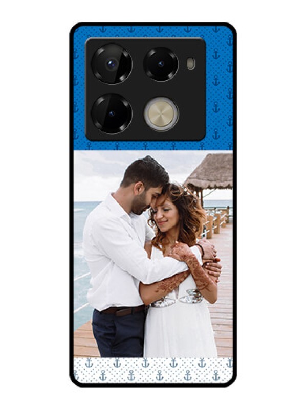 Custom Infinix Note 40 Pro Plus 5G Custom Glass Phone Case - Blue Anchors Design