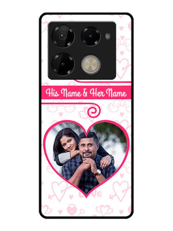 Custom Infinix Note 40 Pro Plus 5G Custom Glass Phone Case - Heart Shape Love Design