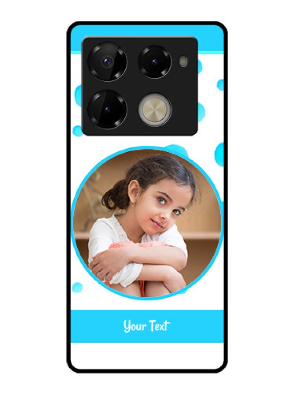 Custom Infinix Note 40 Pro Plus 5G Custom Glass Phone Case - Blue Bubbles Pattern Design