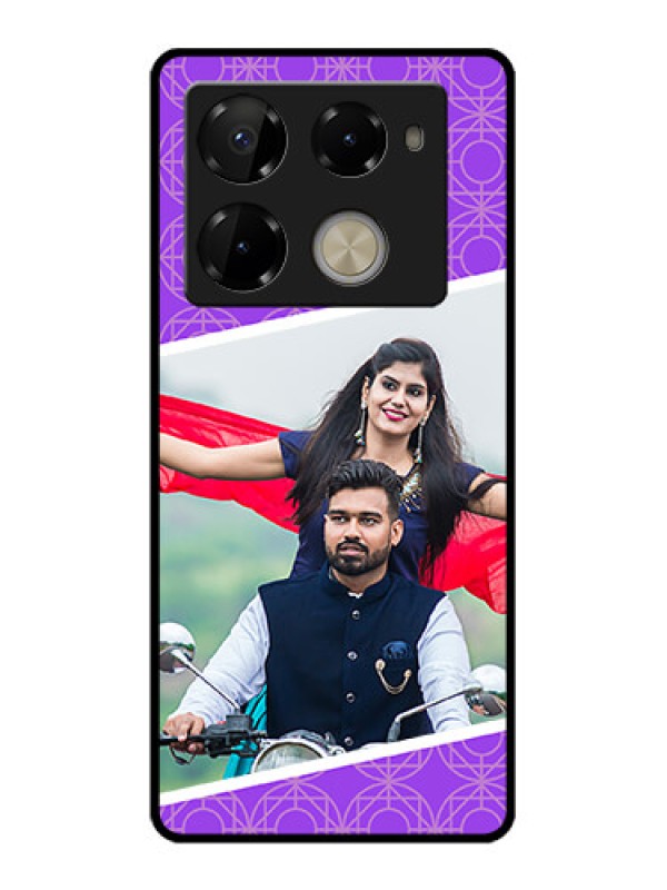 Custom Infinix Note 40 Pro Plus 5G Custom Glass Phone Case - Violet Color Pattern Design