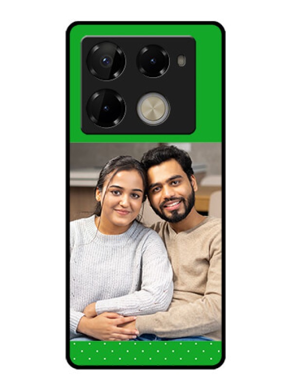 Custom Infinix Note 40 Pro Plus 5G Custom Glass Phone Case - Green Pattern Design