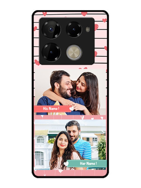 Custom Infinix Note 40 Pro Plus 5G Custom Glass Phone Case - Photo With Heart Design