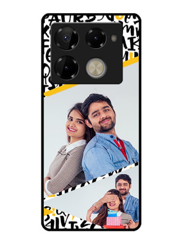 Custom Infinix Note 40 Pro Plus 5G Custom Glass Phone Case - Letters Pattern Design