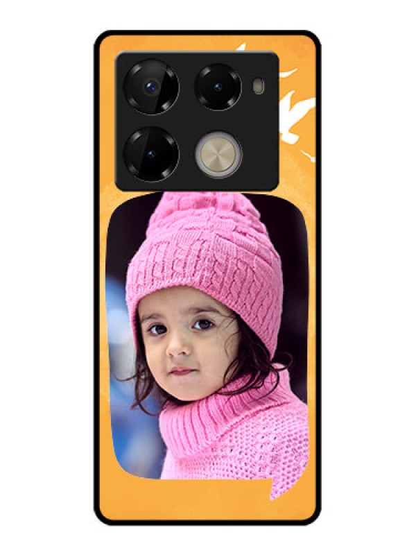 Custom Infinix Note 40 Pro Plus 5G Custom Glass Phone Case - Water Color Design With Bird Icons