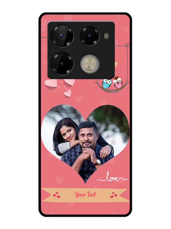 Custom Infinix Note 40 Pro Plus 5G Custom Glass Phone Case - Peach Color Love Design