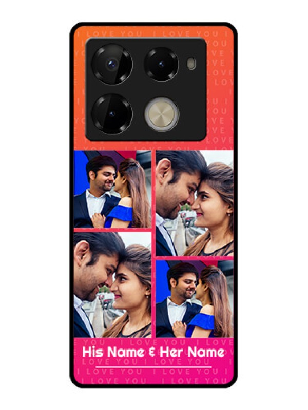 Custom Infinix Note 40 Pro Plus 5G Custom Glass Phone Case - I Love You Pink Design