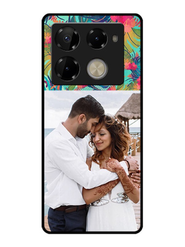 Custom Infinix Note 40 Pro Plus 5G Custom Glass Phone Case - Watercolor Floral Design