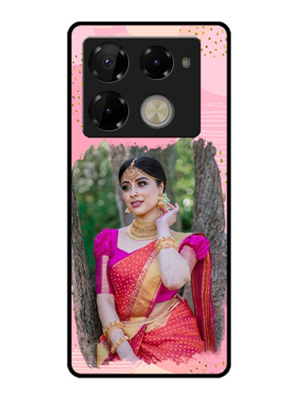 Custom Infinix Note 40 Pro Plus 5G Custom Glass Phone Case - Gold Glitter Splash Design