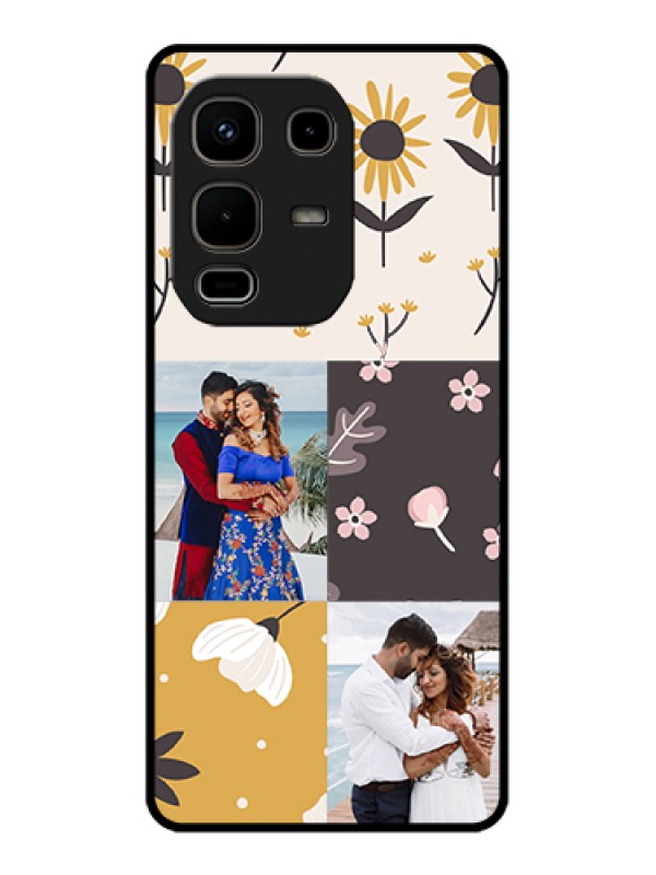Custom Infinix Note 50s 5G Custom Glass Phone Case - 3 Images With Floral Design
