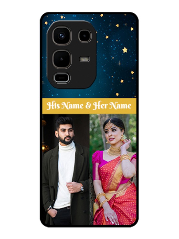 Custom Infinix Note 50s 5G Custom Glass Phone Case - Galaxy Stars Backdrop Design
