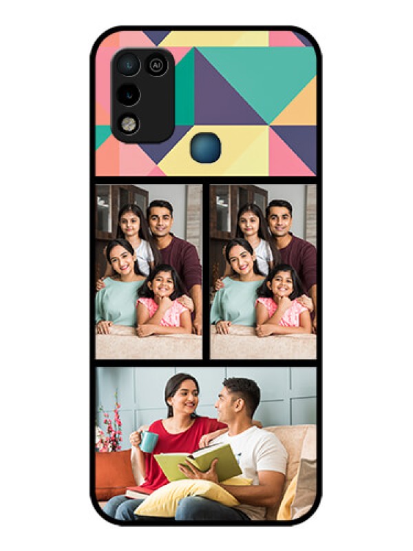 Custom Infinix Smart 5 Custom Glass Phone Case - Bulk Pic Upload Design