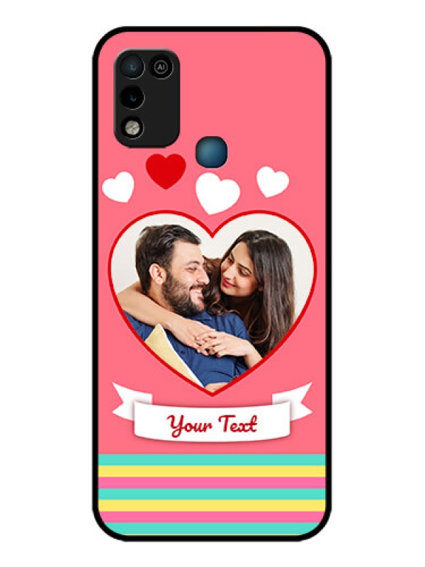 Custom Infinix Smart 5 Photo Printing on Glass Case - Love Doodle Design