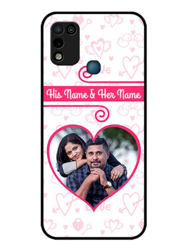 Custom Infinix Smart 5 Personalized Glass Phone Case - Heart Shape Love Design
