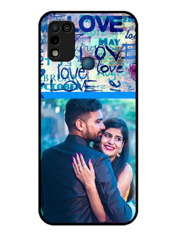 Custom Infinix Smart 5 Custom Glass Mobile Case - Colorful Love Design