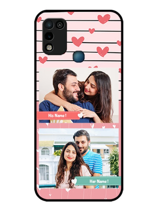 Custom Infinix Smart 5 Custom Glass Mobile Case - Photo with Heart Design