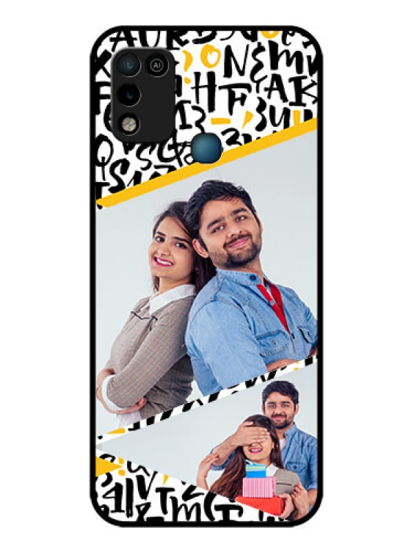 Custom Infinix Smart 5 Custom Glass Mobile Case - Letters Pattern Design