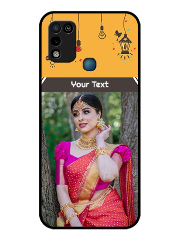 Custom Infinix Smart 5 Custom Glass Mobile Case - with Family Picture and Icons