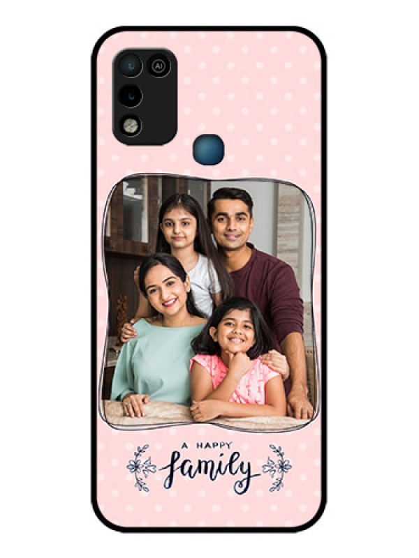 Custom Infinix Smart 5 Custom Glass Phone Case - Family with Dots Design