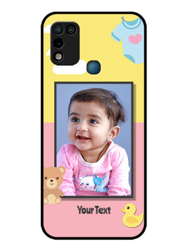 Custom Infinix Smart 5 Photo Printing on Glass Case - Kids 2 Color Design