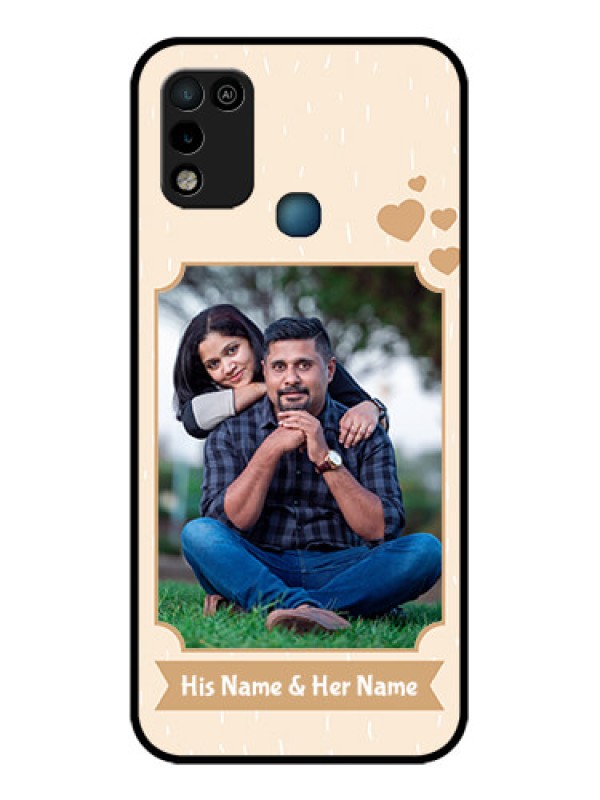 Custom Infinix Smart 5 Custom Glass Phone Case - with confetti love design