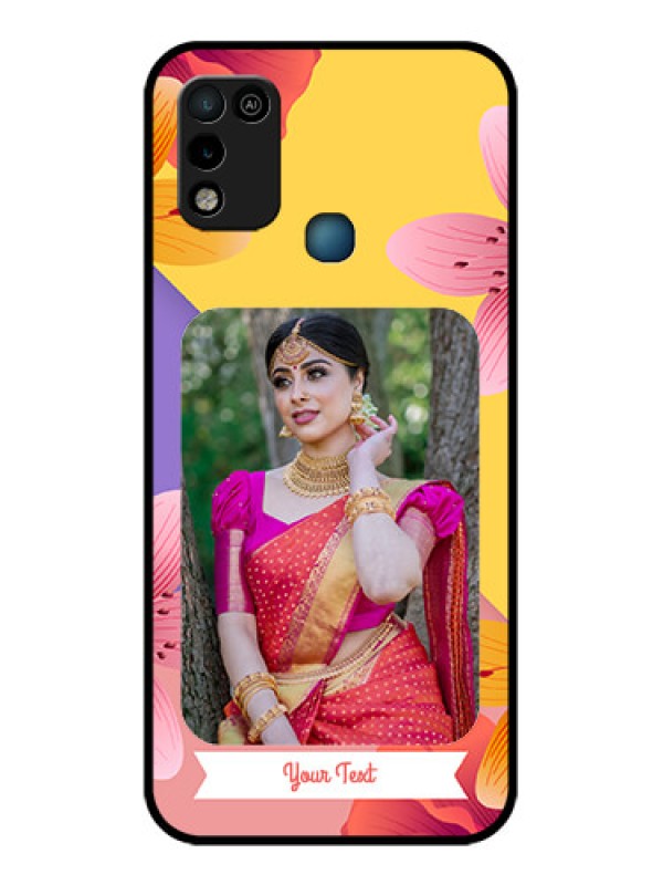 Custom Infinix Smart 5 Custom Glass Mobile Case - 3 Image With Vintage Floral Design