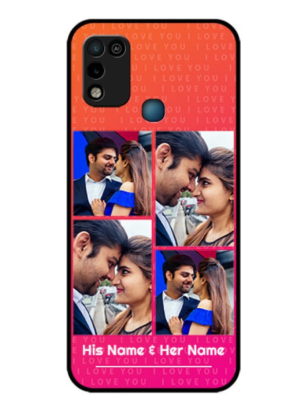 Custom Infinix Smart 5 Custom Glass Phone Case - I Love You Pink Design
